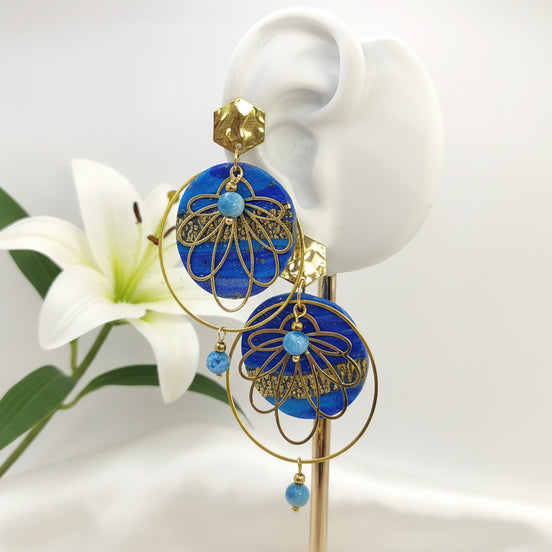 Boucles d’Oreilles or en Apatite