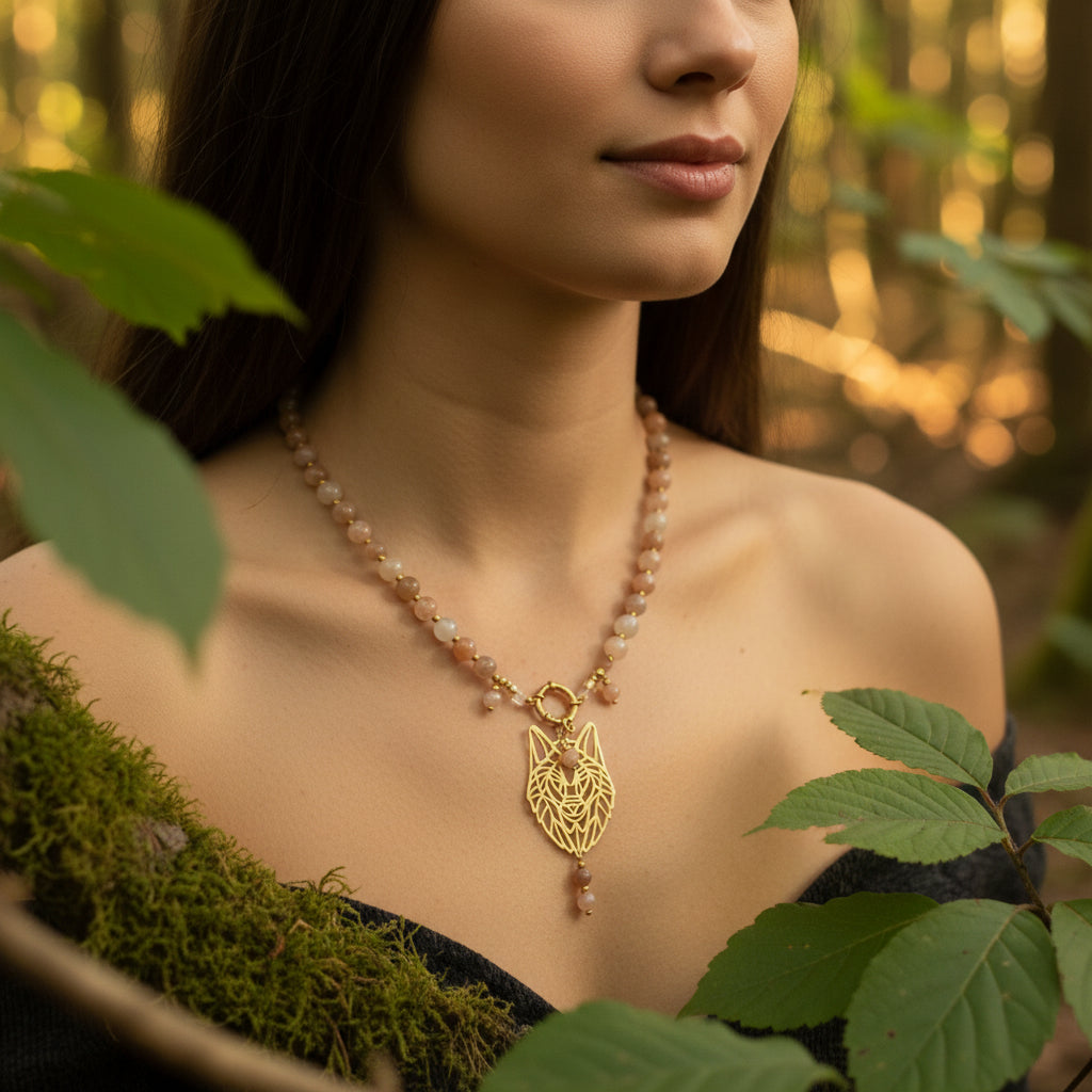 collier pierre de lune en perles