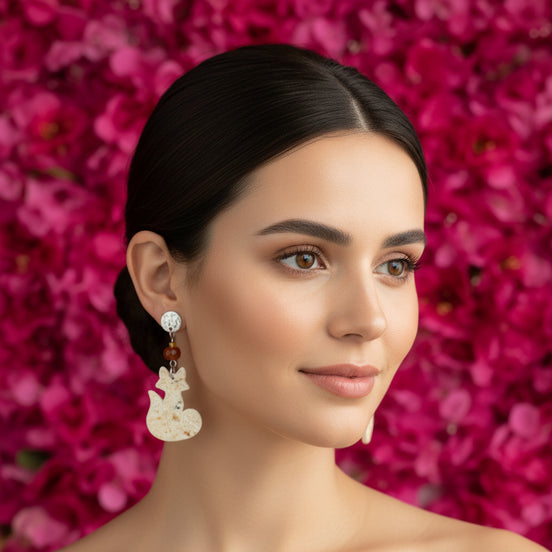 Boucles d'oreilles cornaline de créateur