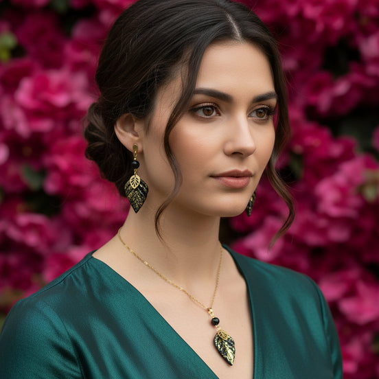 collier doré obsidienne 