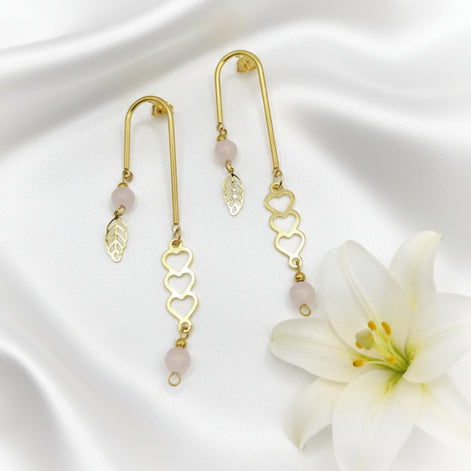 Boucles d'oreilles doré entre terre et ciel, modèle au choix