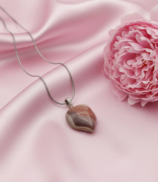 Pendentif ou pierre libre en Agate du Botswana rose extra 2 cm