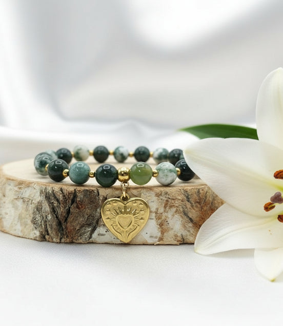 bijoux en agate verte