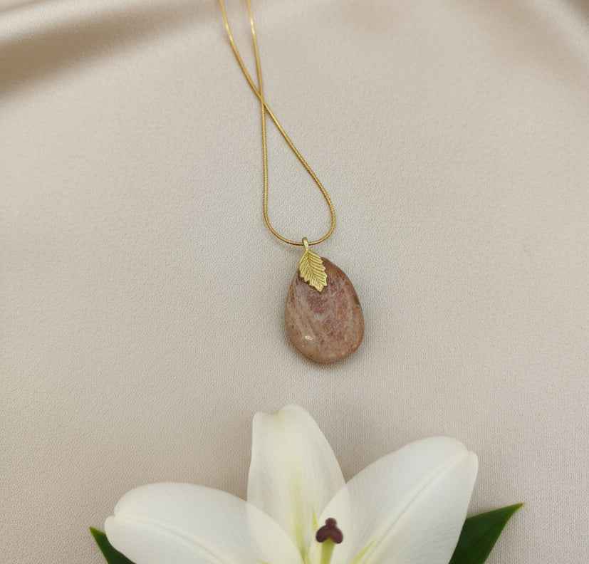 Collier et Pierre de soleil roulée qualité AA au choix