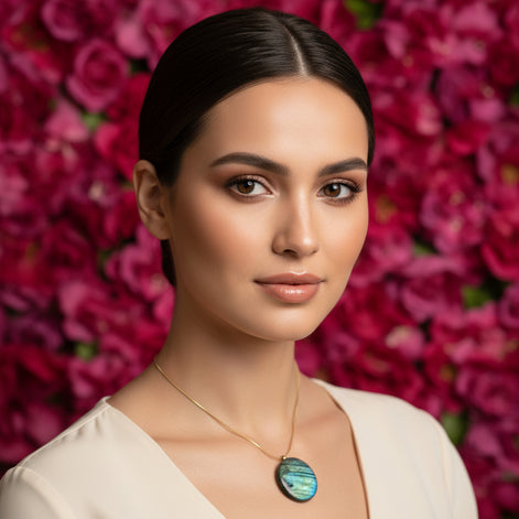 collier doré labradorite 70300 