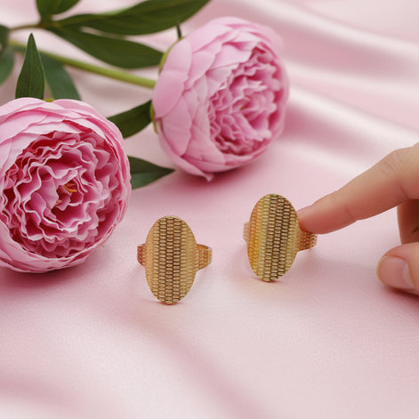 Bague doré en acier inoxydable