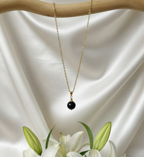 Collier obsidienne 