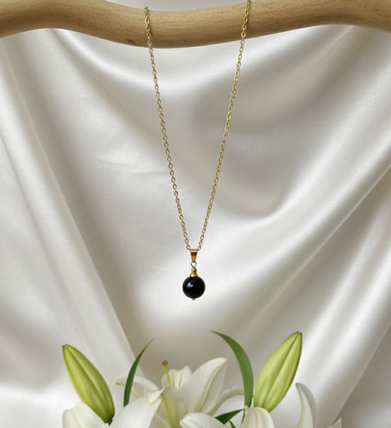 Collier obsidienne 
