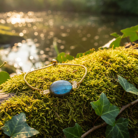 bracelet ajustable labradorite