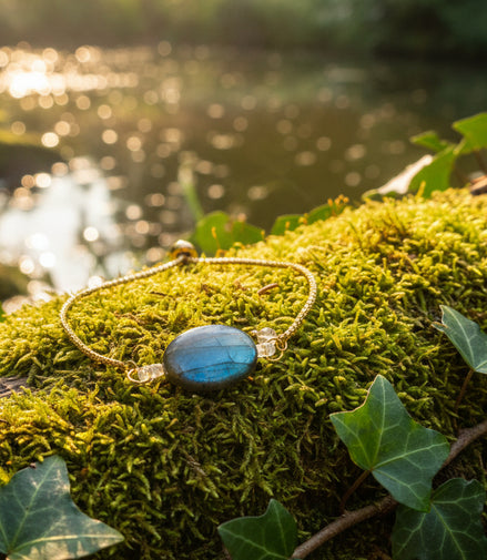 bracelet ajustable labradorite