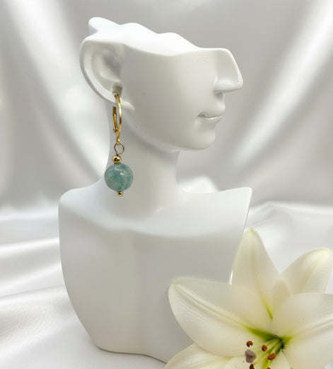 Boucles d'oreilles en acier inoxydable et pierre 