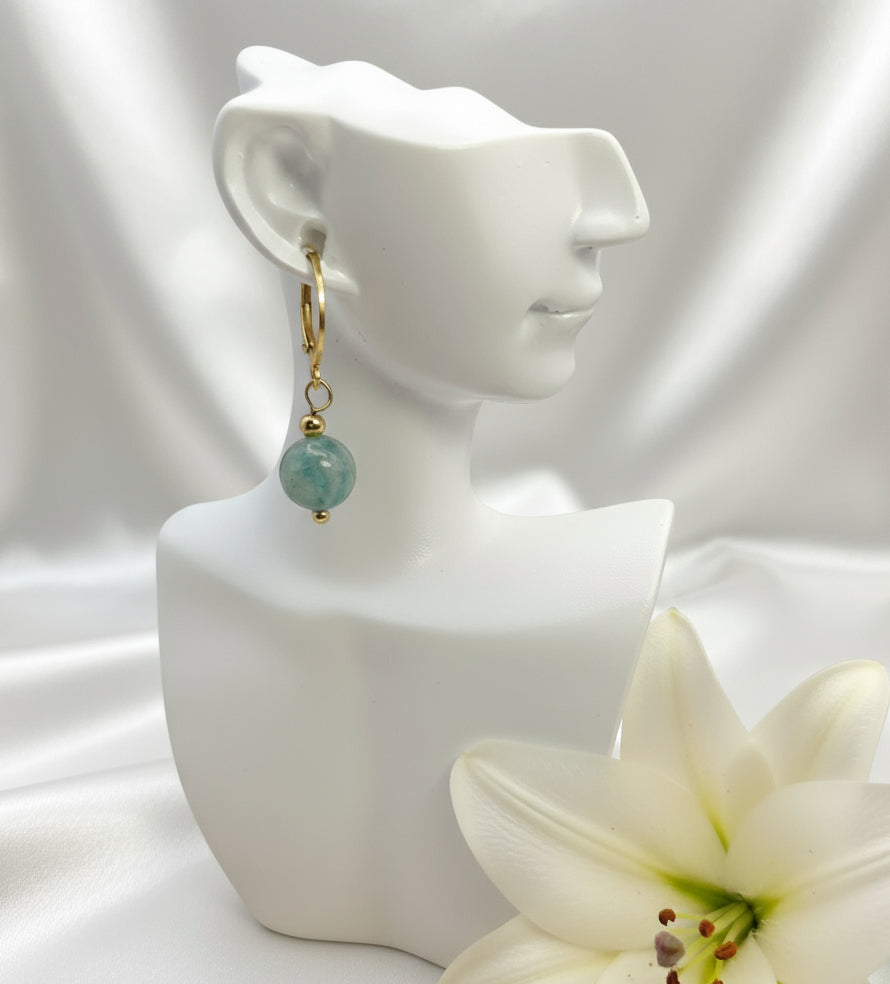 Boucles d'oreilles en acier inoxydable et pierre 