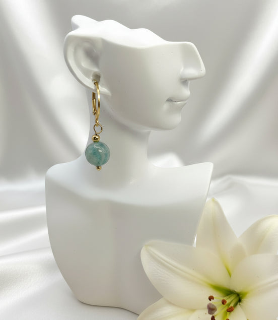 Boucles d'oreilles en acier inoxydable et pierre 