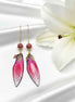 Boucles d'oreilles Ailes de fée en Rhodonite, dorée
