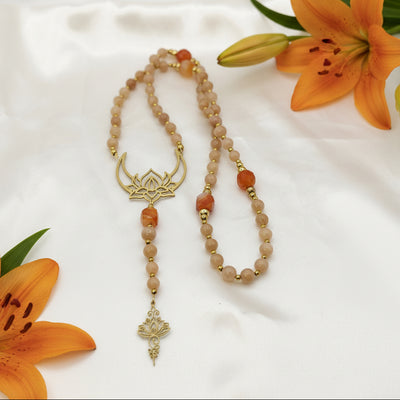 chapelet femme unalome pierre de lune