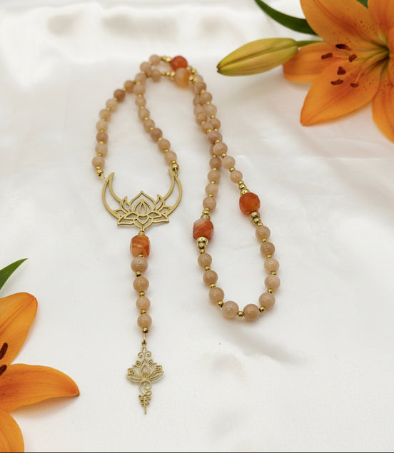 chapelet femme unalome pierre de lune