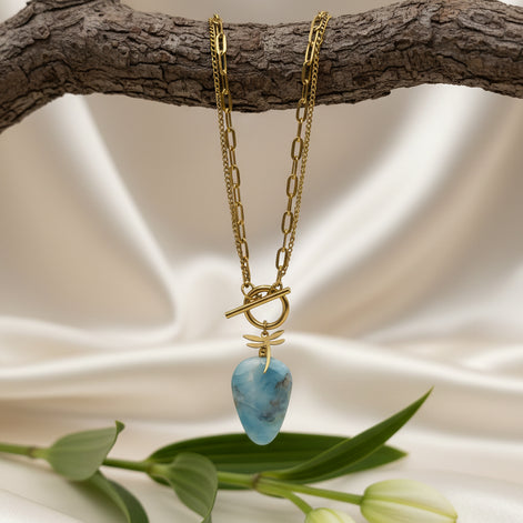 Collier en larimar extra