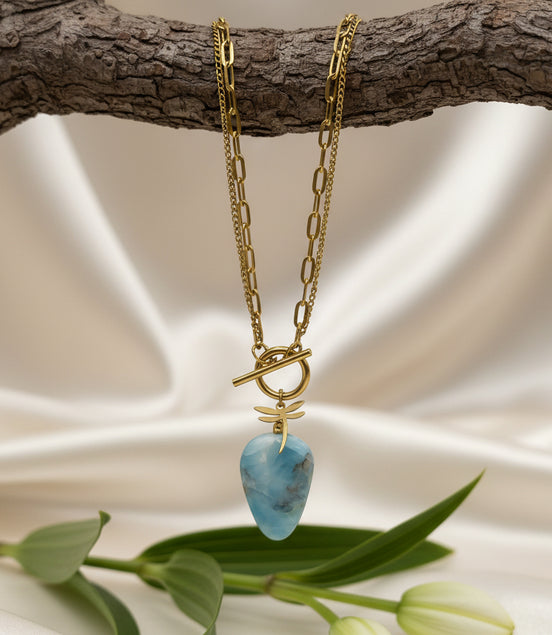 Collier en larimar extra