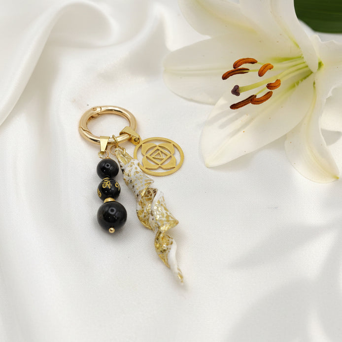 Bijou de sac protection obsidienne et tourmaline noire