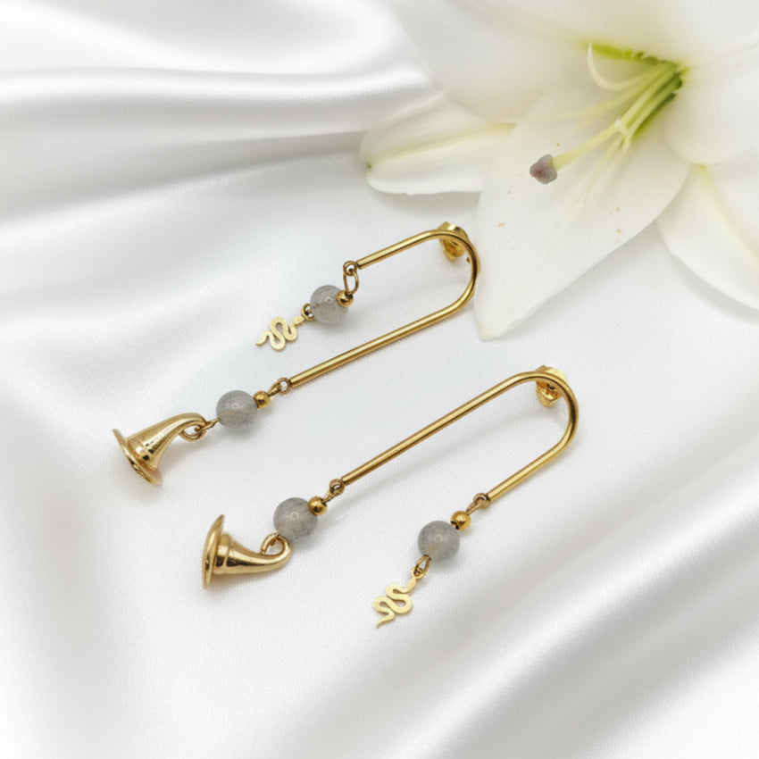 Boucles d'oreilles doré entre terre et ciel, modèle au choix