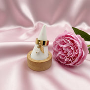 Bague doré ange, pierre et acier ajustable