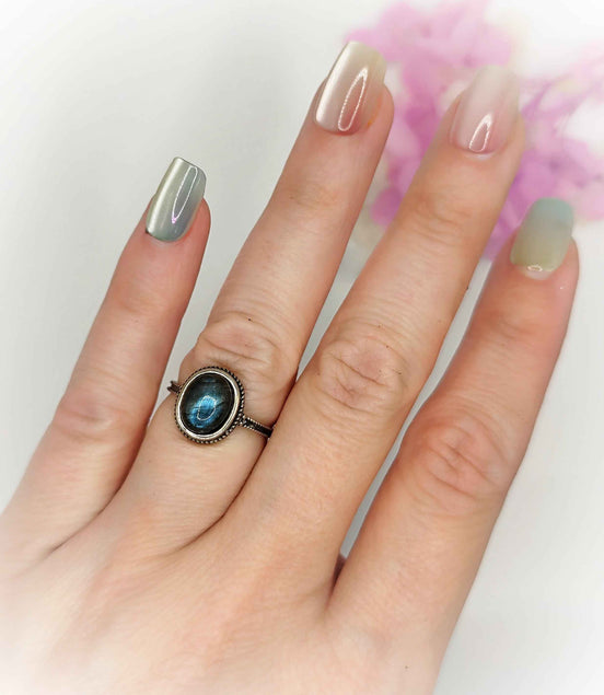 Bague en argent s925 et labradorite