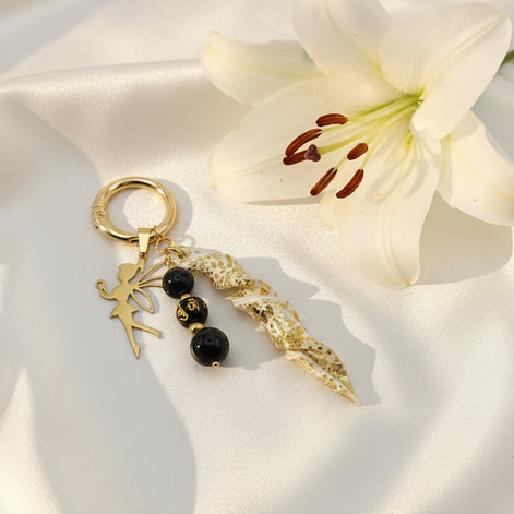 Bijou de sac protection obsidienne et tourmaline noire