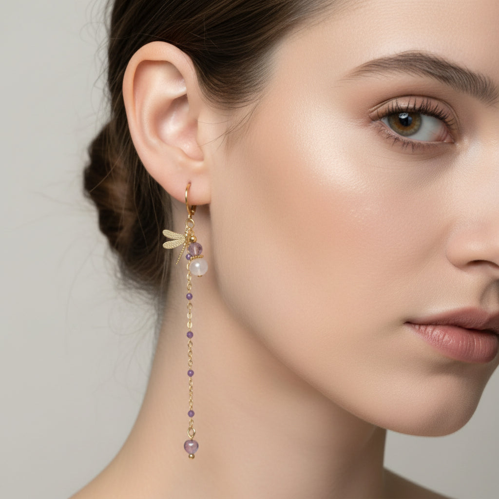 boucles d oreille libellule fait mains