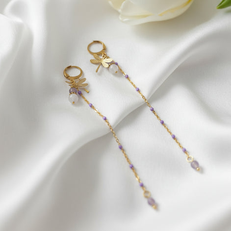 boucles d oreille longue dorées