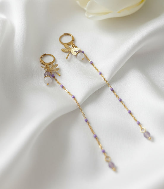 boucles d oreille longue dorées