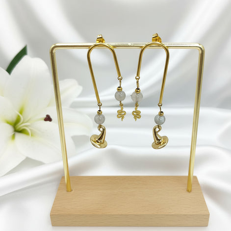 Boucles d'oreilles doré entre terre et ciel, modèle au choix