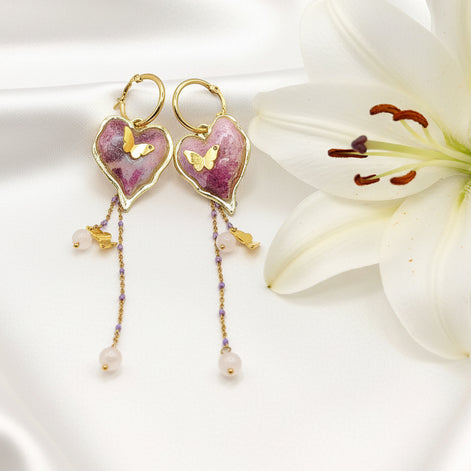 bijoux en pierre de quartz rose