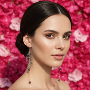 Boucles d'oreilles argentées féérique en Améthyste