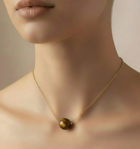   tour de cou perle oeil de tigre