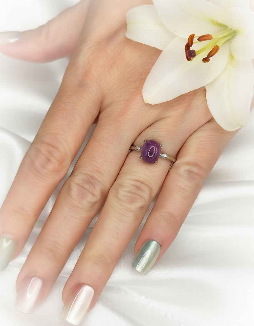 Bague en améthyste argenté au choix