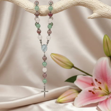Chapelet sacré Amour de Marie en pierres 