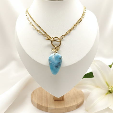 Collier tour de cou en larimar extra
