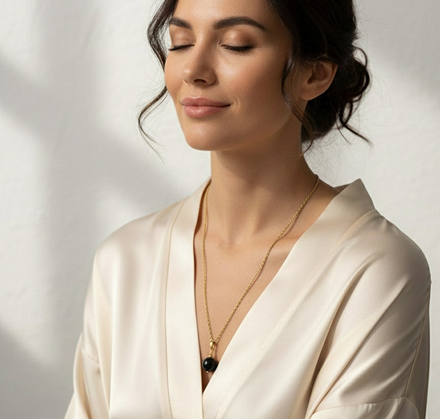 Collier Protection en obsidienne oeil céleste