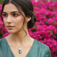 collier argenté labradorite