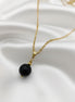 Collier Protection obsidienne oeil céleste doré 