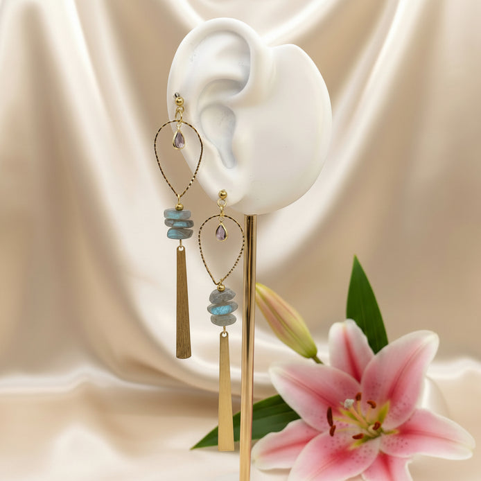 bijoux doré en labradorite