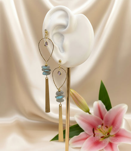 bijoux doré en labradorite