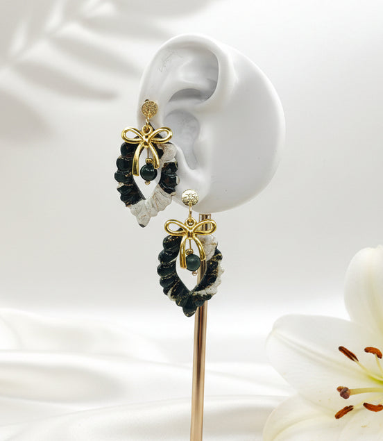 Boucles d’oreilles en Malachite