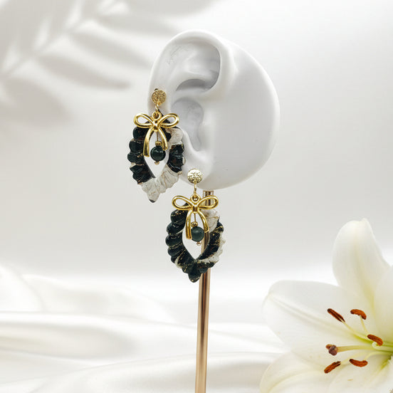 Boucles d’oreilles en Malachite