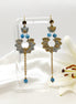Boucles d’Oreilles Rosa Apatite en doré et chainettes