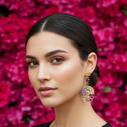 boucles d oreilles amethyste doré
