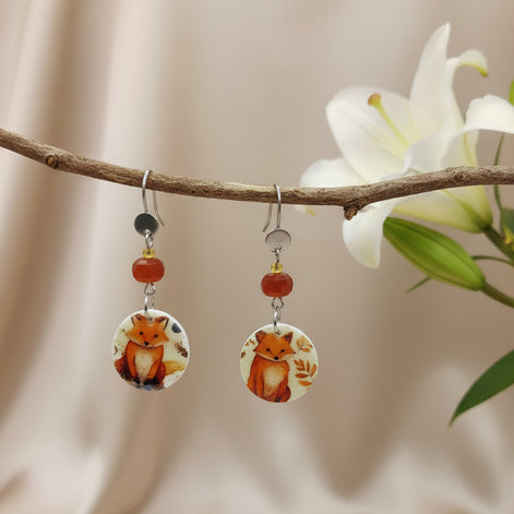 Boucles d'oreilles renard 