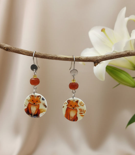 Boucles d'oreilles renard 