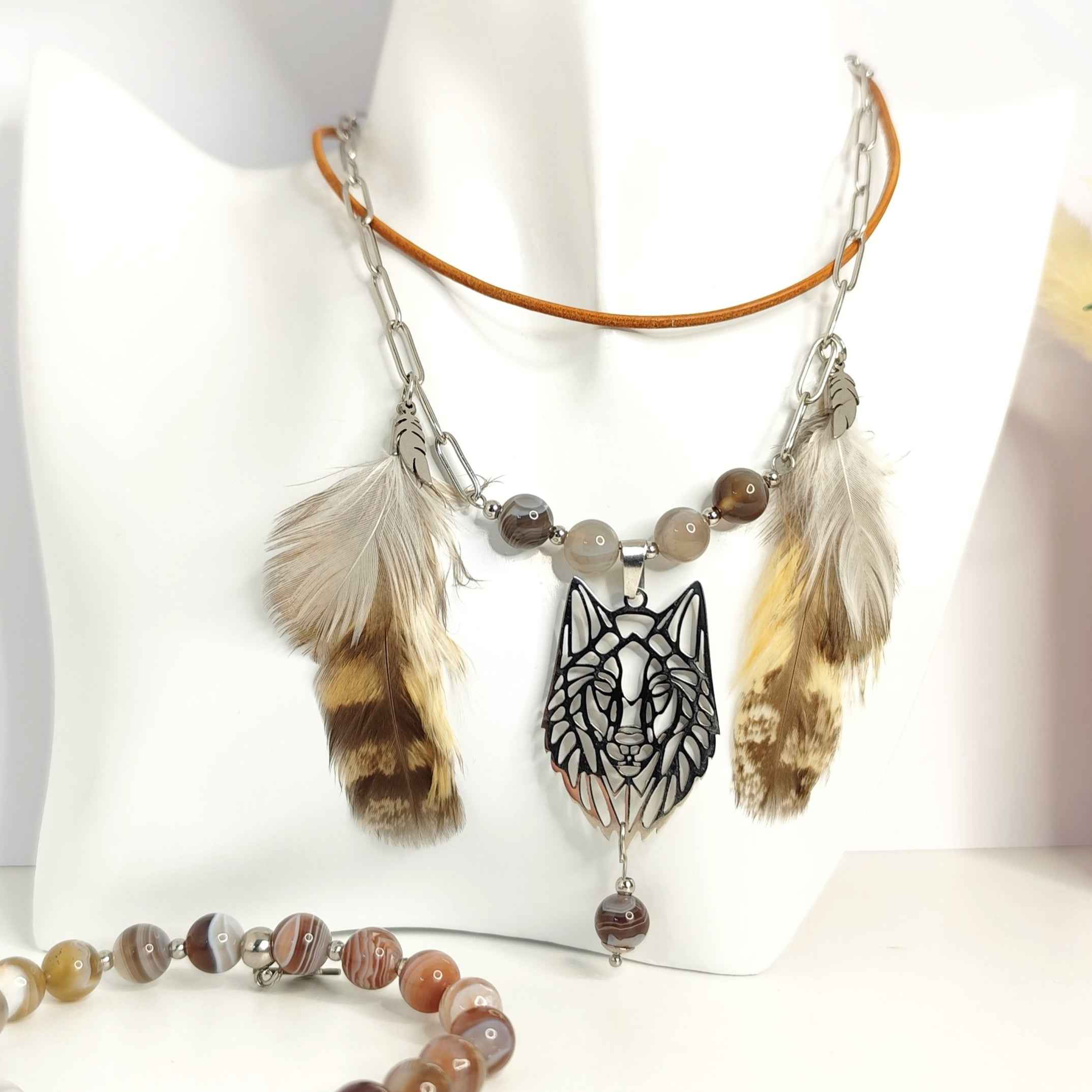 Collier ou bracelet en agate du Botswana extra 