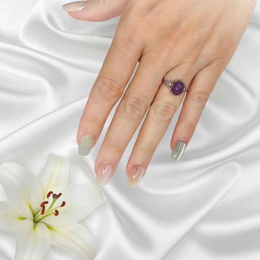 Bague en améthyste argenté au choix